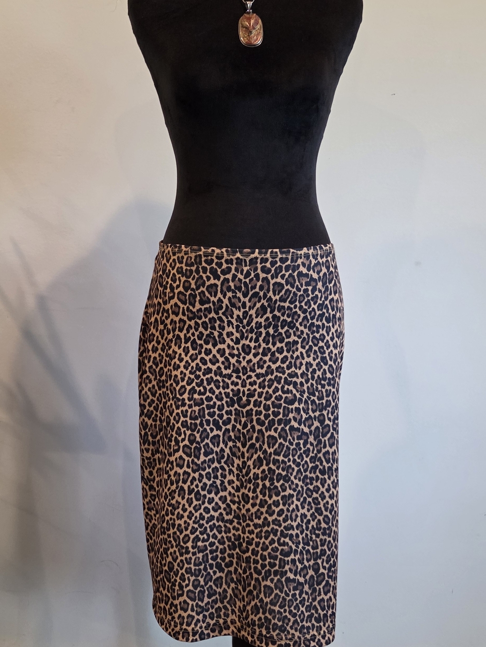 XOXO Leopard Print Midi Pencil Skirt - Brown/Black